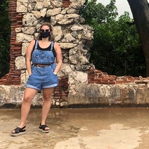 Vintage short jean overalls